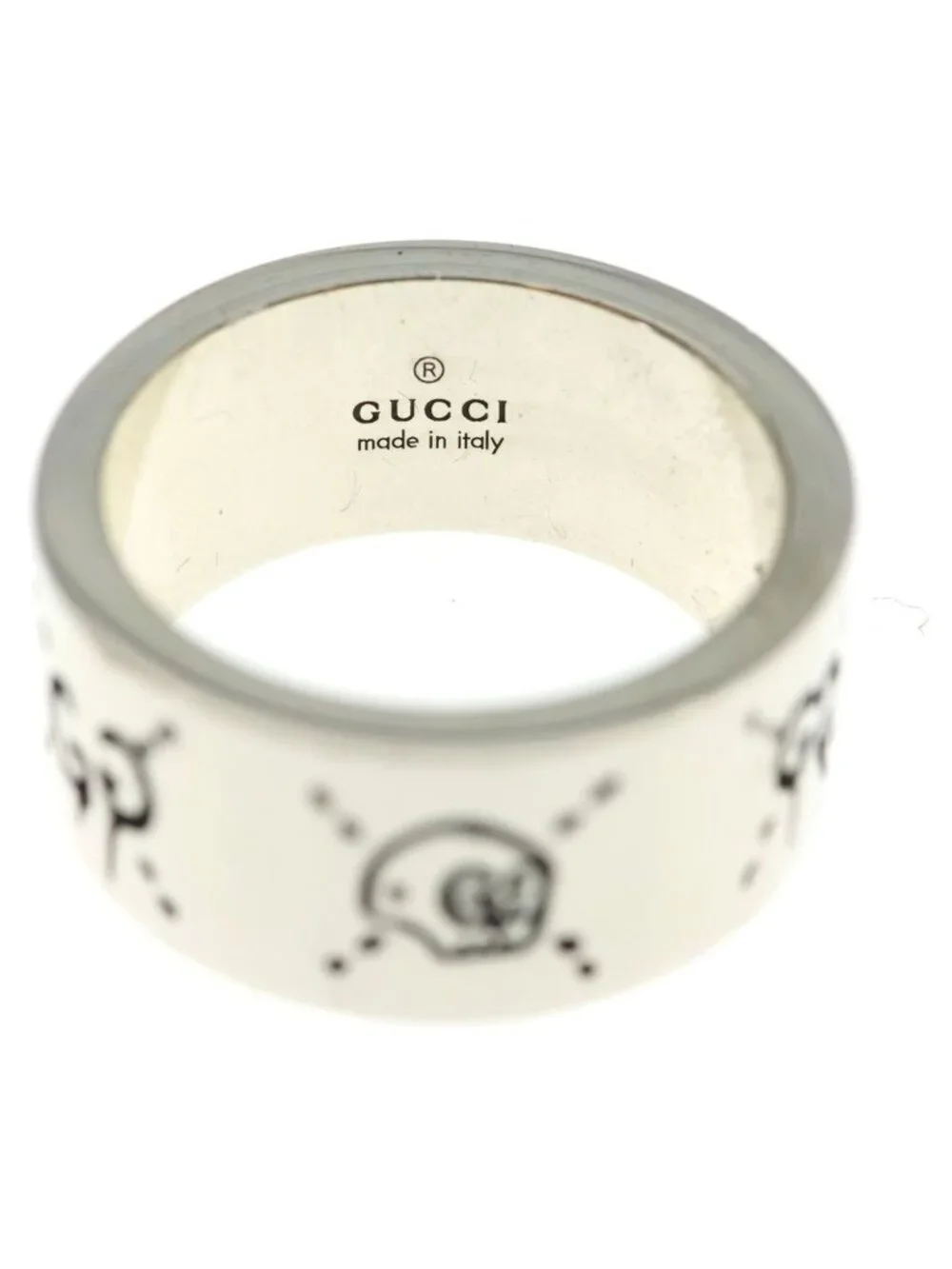 Gucci Ghost GG Ring Skull Silver